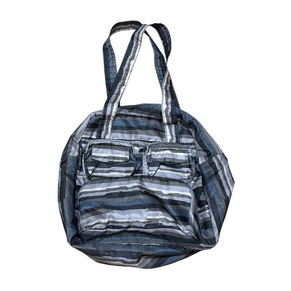 lug Handbags - LUG PUDDLE JUMPER Multicolor Striped Packable Tote Bag Nylon Purse Foldable Bag